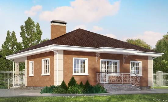 100-001-Л Проект одноэтажного дома, экономичный домик из керамзитобетонных блоков Богородицк | Проекты домов от House Expert