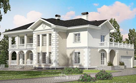 340-002-П Проект двухэтажного дома, гараж, современный домик из кирпича Богородицк | Проекты домов от House Expert