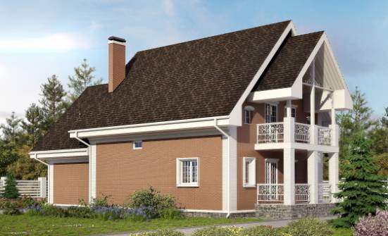 185-003-П Проект двухэтажного дома мансардой, гараж, красивый домик из поризованных блоков Венёв | Проекты домов от House Expert