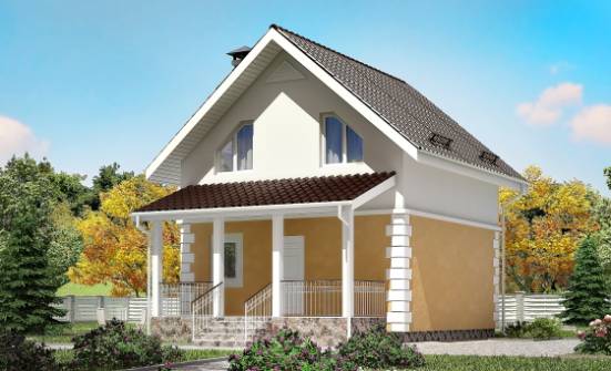 070-002-П Проект двухэтажного дома мансардный этаж, маленький дом из теплоблока Кимовск | Проекты домов от House Expert