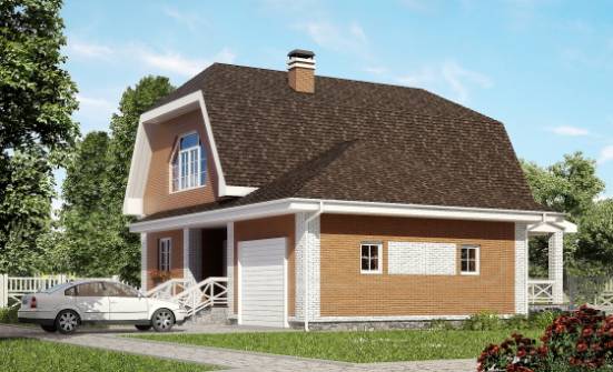 160-006-П Проект двухэтажного дома с мансардой и гаражом, классический коттедж из газосиликатных блоков Богородицк | Проекты домов от House Expert