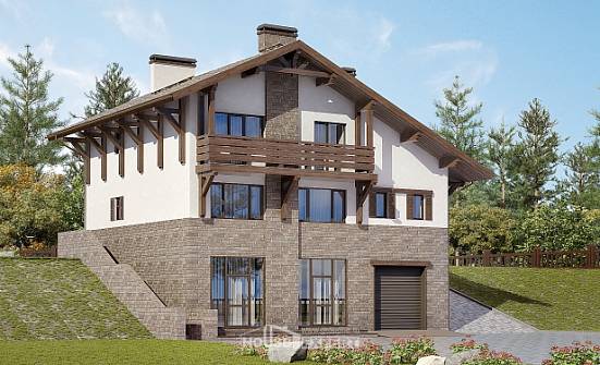 305-002-П Проект трехэтажного дома с мансардой, большой коттедж из кирпича Кимовск | Проекты домов от House Expert