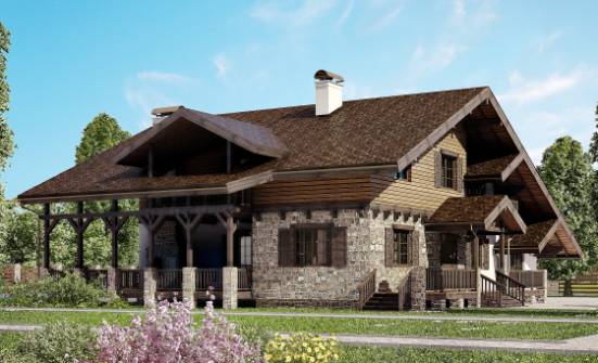 320-002-П Проект двухэтажного дома с мансардой, современный дом из кирпича Богородицк | Проекты домов от House Expert