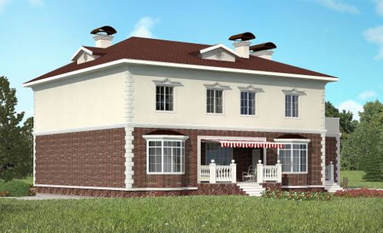 380-001-Л Проект двухэтажного дома, гараж, огромный загородный дом из кирпича Ясногорск | Проекты домов от House Expert