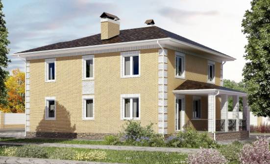 220-006-Л Проект двухэтажного дома и гаражом, простой загородный дом из арболита Богородицк | Проекты домов от House Expert