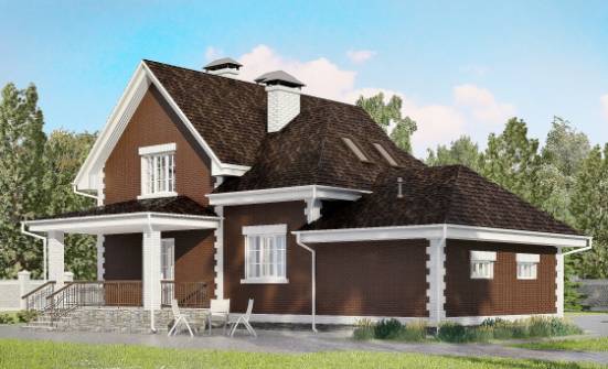 190-003-Л Проект двухэтажного дома с мансардой, гараж, классический коттедж из газосиликатных блоков Тула | Проекты домов от House Expert