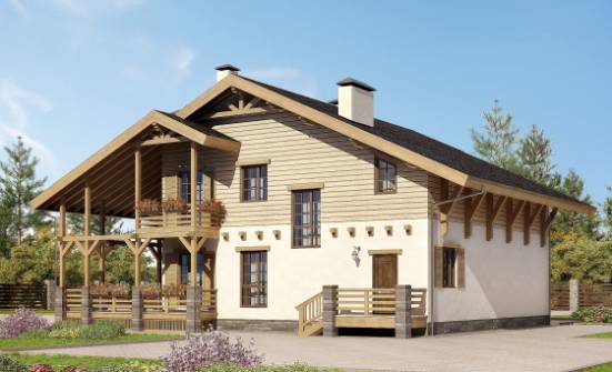 260-001-Л Проект двухэтажного дома с мансардой, уютный загородный дом из кирпича Кимовск | Проекты домов от House Expert