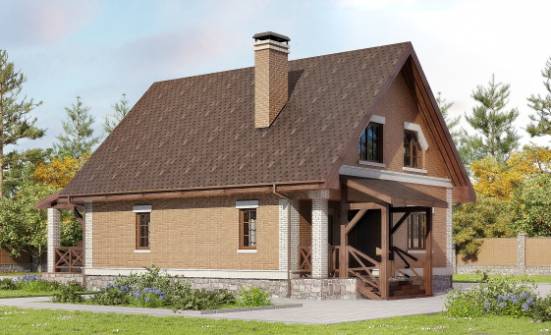 160-011-Л Проект двухэтажного дома с мансардным этажом, доступный коттедж из твинблока Богородицк | Проекты домов от House Expert