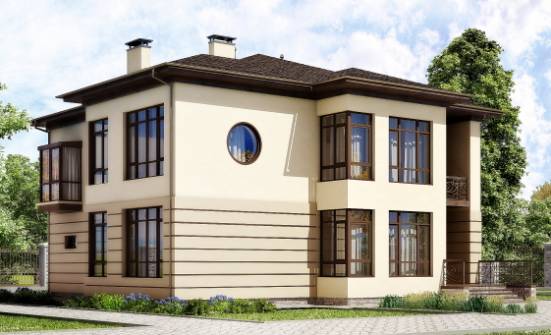 300-006-П Проект двухэтажного дома и гаражом, большой загородный дом из кирпича Ефремов | Проекты домов от House Expert
