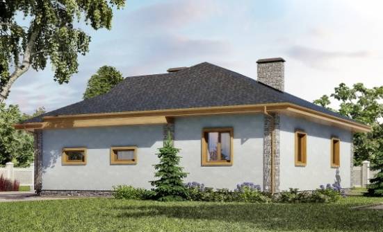 130-006-П Проект одноэтажного дома, гараж, экономичный дом из газобетона Ясногорск | Проекты домов от House Expert