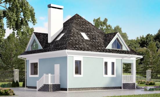 110-001-Л Проект двухэтажного дома мансардный этаж, доступный дом из газосиликатных блоков Ясногорск | Проекты домов от House Expert