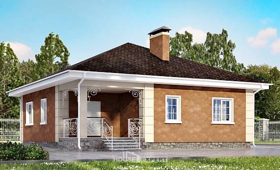 100-001-Л Проект одноэтажного дома, экономичный домик из керамзитобетонных блоков Богородицк | Проекты домов от House Expert