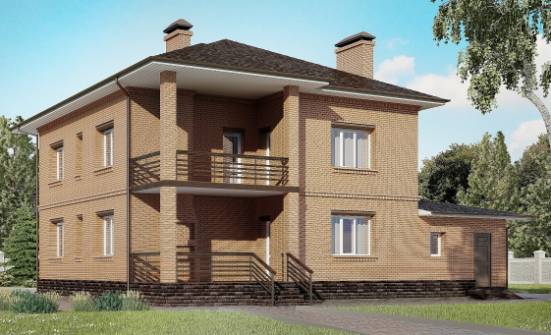 245-003-Л Проект двухэтажного дома, гараж, простой коттедж из кирпича Ясногорск | Проекты домов от House Expert