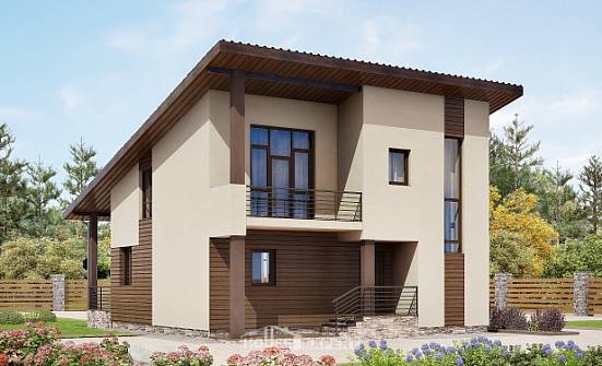 140-005-Л Проект двухэтажного дома с мансардой, бюджетный коттедж из бризолита Ясногорск | Проекты домов от House Expert