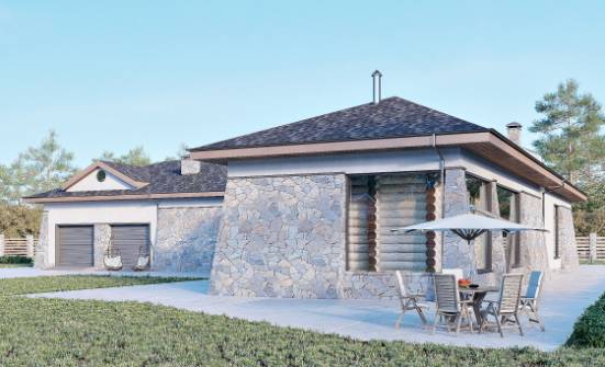 280-004-Л Проект одноэтажного дома, гараж, современный домик из пеноблока Венёв | Проекты домов от House Expert