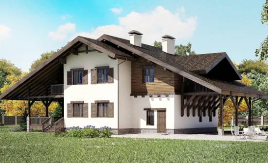 270-001-Л Проект двухэтажного дома мансардой и гаражом, красивый загородный дом из кирпича Кимовск | Проекты домов от House Expert