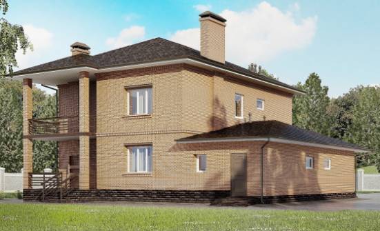 245-003-Л Проект двухэтажного дома, гараж, простой коттедж из кирпича Ясногорск | Проекты домов от House Expert