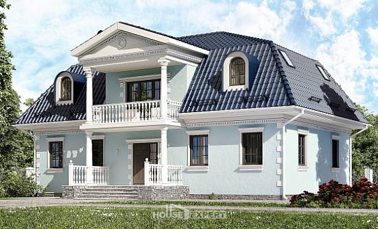 210-004-Л Проект двухэтажного дома с мансардой, просторный домик из пеноблока Тула | Проекты домов от House Expert