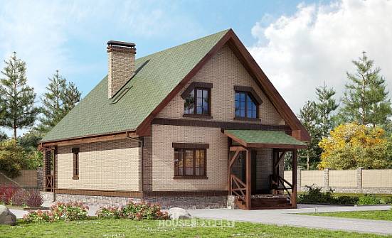 160-011-П Проект двухэтажного дома мансардой, компактный дом из поризованных блоков Кимовск | Проекты домов от House Expert