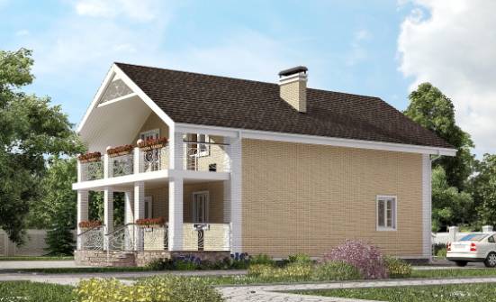 150-007-Л Проект двухэтажного дома с мансардой, бюджетный дом из твинблока Богородицк | Проекты домов от House Expert