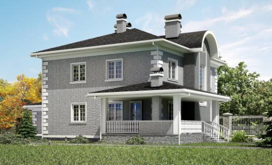 245-004-Л Проект двухэтажного дома, гараж, классический коттедж из кирпича Новомосковск | Проекты домов от House Expert