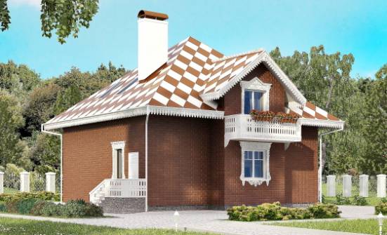 155-003-Л Проект двухэтажного дома с мансардным этажом и гаражом, бюджетный дом из блока Ясногорск | Проекты домов от House Expert