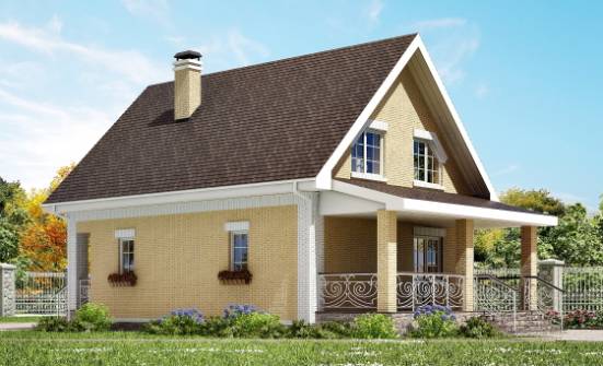 130-004-П Проект двухэтажного дома мансардой, простой коттедж из арболита Алексин | Проекты домов от House Expert