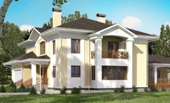 375-002-Л Проект двухэтажного дома и гаражом, большой загородный дом из кирпича Алексин | Проекты домов от House Expert