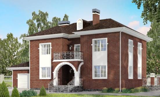 180-006-Л Проект двухэтажного дома и гаражом, простой домик из кирпича Богородицк | Проекты домов от House Expert