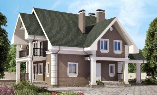 140-003-П Проект двухэтажного дома мансардный этаж, гараж, уютный загородный дом из бризолита Кимовск | Проекты домов от House Expert