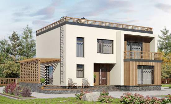 215-002-Л Проект двухэтажного дома, современный коттедж из пеноблока Тула | Проекты домов от House Expert