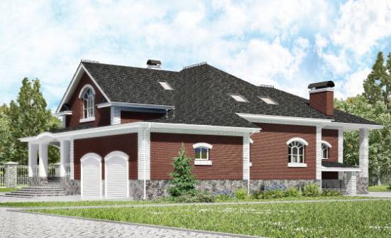600-001-П Проект трехэтажного дома с мансардой и гаражом, большой дом из арболита Венёв | Проекты домов от House Expert