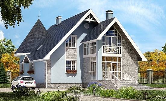 170-003-П Проект двухэтажного дома мансардный этаж, красивый загородный дом из газобетона Богородицк | Проекты домов от House Expert