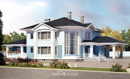 620-001-П Проект трехэтажного дома и гаражом, просторный домик из пеноблока Кимовск | Проекты домов от House Expert