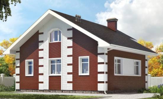 115-001-П Проект двухэтажного дома с мансардным этажом, скромный дом из бризолита Кимовск | Проекты домов от House Expert