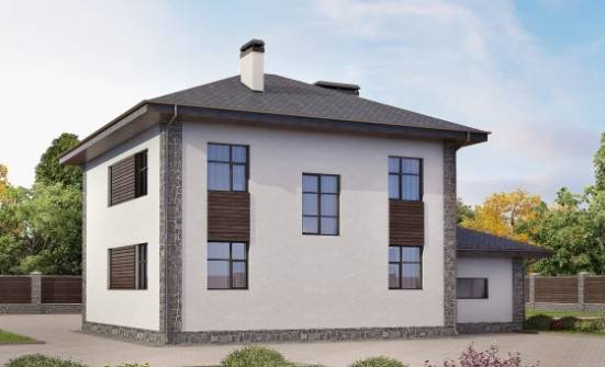 185-004-Л Проект двухэтажного дома, гараж, классический загородный дом из газобетона Кимовск | Проекты домов от House Expert