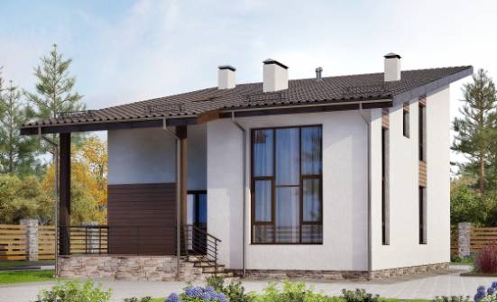 140-005-П Проект двухэтажного дома мансардный этаж, компактный домик из теплоблока Узловая | Проекты домов от House Expert