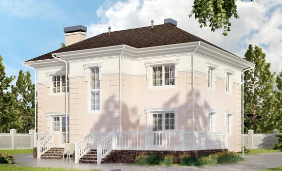 155-005-Л Проект двухэтажного дома, красивый загородный дом из теплоблока Венёв | Проекты домов от House Expert