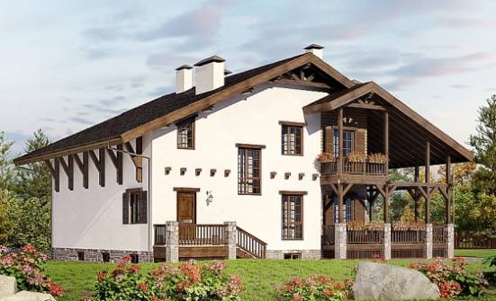 400-004-П Проект трехэтажного дома мансардой и гаражом, классический дом из кирпича Кимовск | Проекты домов от House Expert