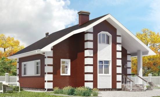 115-001-П Проект двухэтажного дома с мансардным этажом, скромный дом из бризолита Кимовск | Проекты домов от House Expert