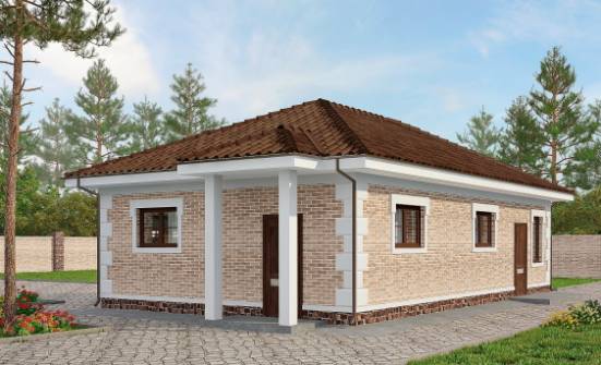 070-005-П Проект гаража из кирпича Новомосковск | Проекты одноэтажных домов от House Expert
