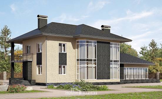 305-003-Л Проект двухэтажного дома, просторный коттедж из арболита Ефремов | Проекты домов от House Expert