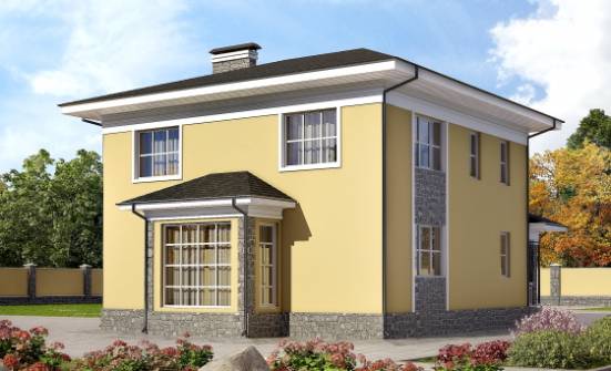 155-011-Л Проект двухэтажного дома, экономичный коттедж из керамзитобетонных блоков Ефремов | Проекты домов от House Expert