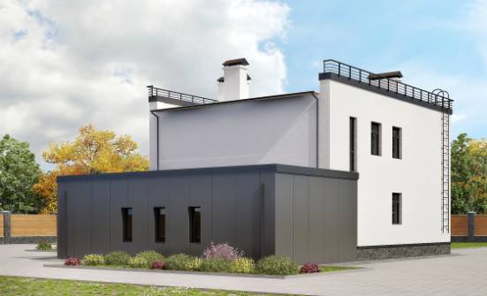260-002-П Проект двухэтажного дома и гаражом, огромный домик из поризованных блоков Ясногорск | Проекты домов от House Expert