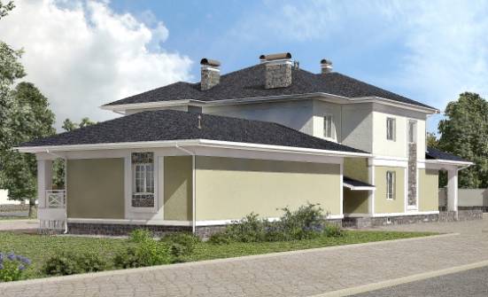 620-001-Л Проект трехэтажного дома и гаражом, красивый загородный дом из блока Узловая | Проекты домов от House Expert