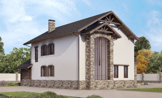 200-005-П Проект двухэтажного дома, гараж, красивый дом из газобетона Богородицк | Проекты домов от House Expert