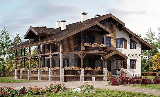 400-004-П Проект трехэтажного дома мансардой и гаражом, классический дом из кирпича Кимовск | Проекты домов от House Expert
