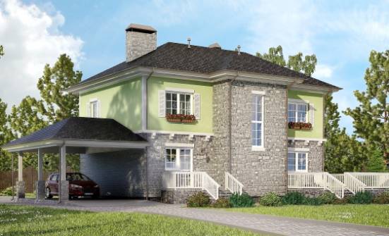 155-006-П Проект двухэтажного дома, гараж, современный дом из газобетона Богородицк | Проекты домов от House Expert