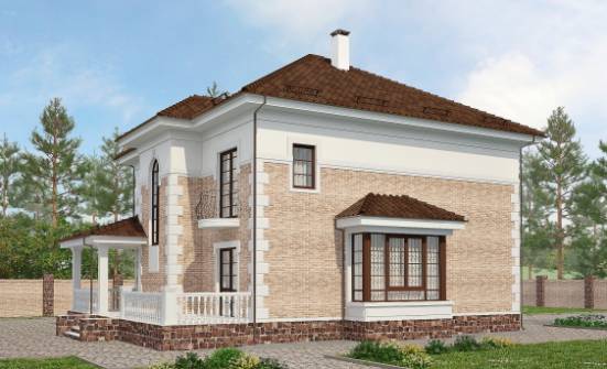 220-008-П Проект двухэтажного дома, красивый загородный дом из кирпича Новомосковск | Проекты домов от House Expert