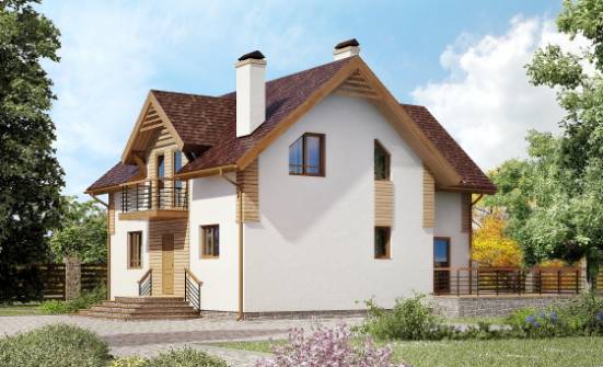 150-009-П  Проект двухэтажного дома мансардный этаж, уютный дом из теплоблока Богородицк | Проекты домов от House Expert